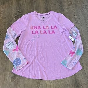 Disney Little Mermaid Sha La La with Mesh Sleeves Long Sleeve Tee